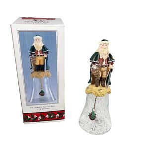 Novelino Christmas Through The Ages Glass Bell Resin Topper 1992 Victorian Santa